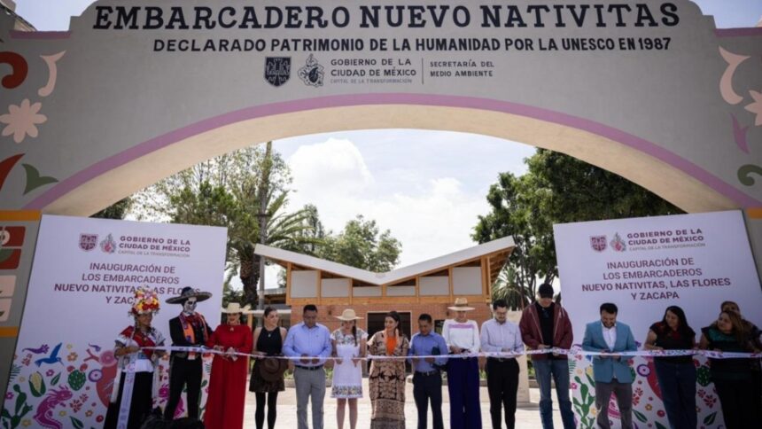 Clara Brugada entrega embarcaderos renovados en Xochimilco